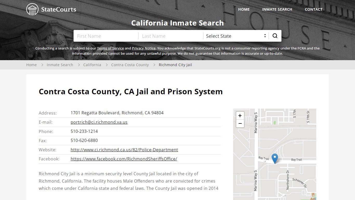 Richmond City Jail Inmate Records Search, California ...